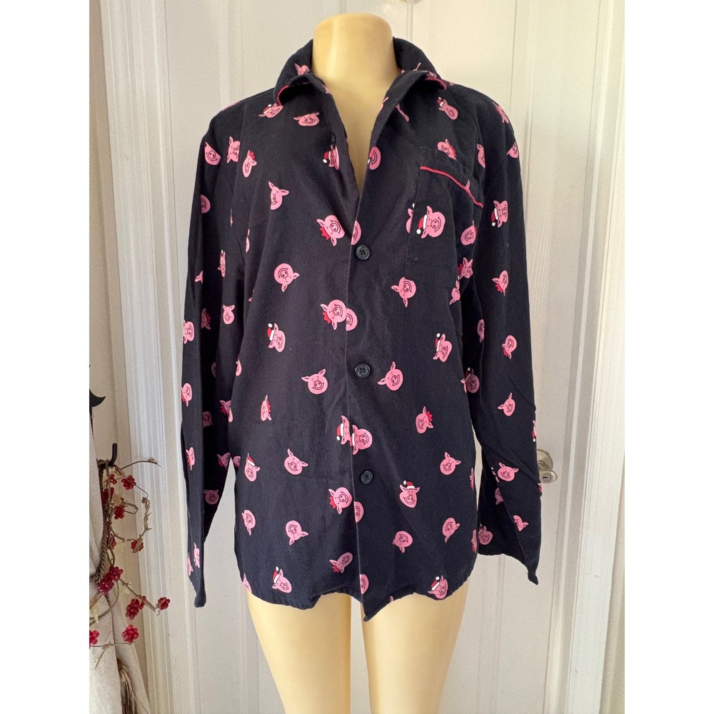 M&S Percy Pig Pajama‎ Top Small | Button Front Sleep Shirt | UK Exclusive